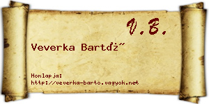 Veverka Bartó névjegykártya